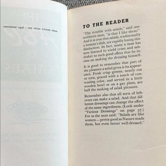 Vintage MCM Cookbook "The ABC of Salads" 1958 Good Condition - Picture 4 of 7